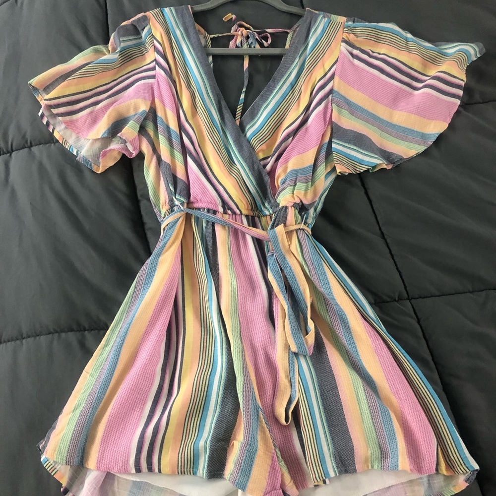 Francescas multicolored striped romper
